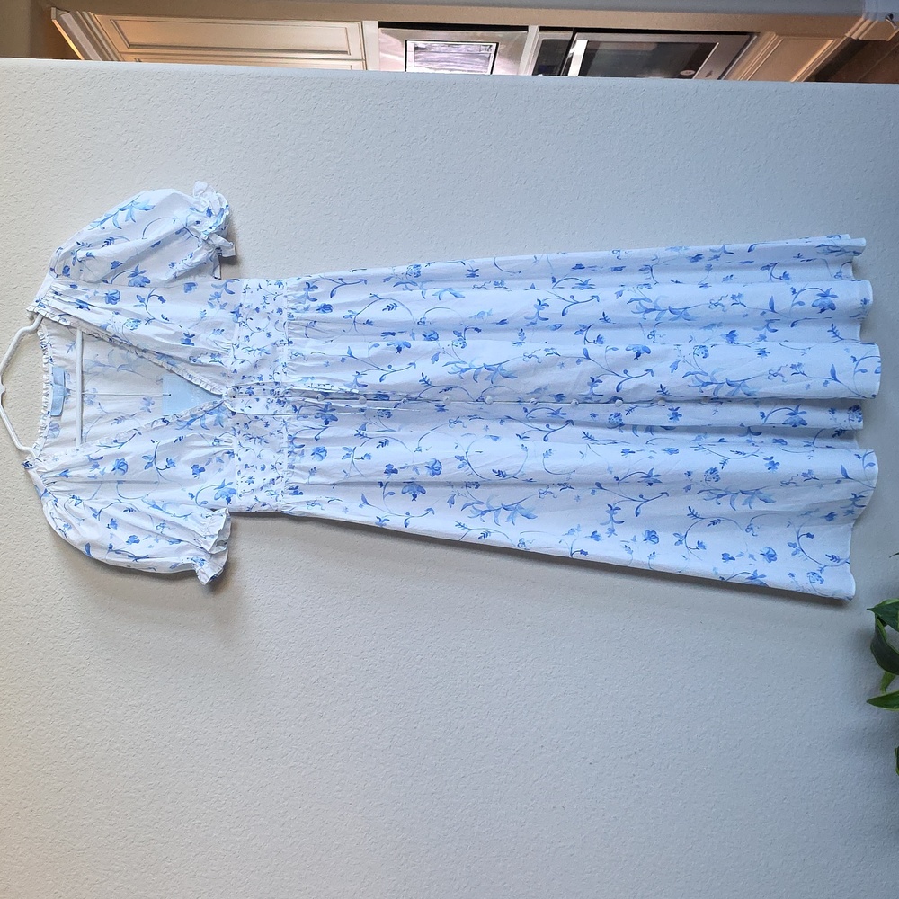 NWT Hill House Sabrina Nap Dress in Blue Botanical Coquette Cottage, Size S - Picture 3 of 13